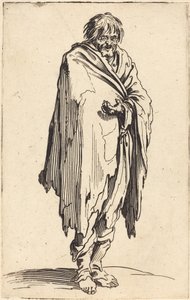 Mendiant avec tête et pieds nus, c.1622 - Jacques Callot