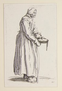 Mendiante portant un bol, des Mendiants (La mendiante à la sébille) - Jacques Callot