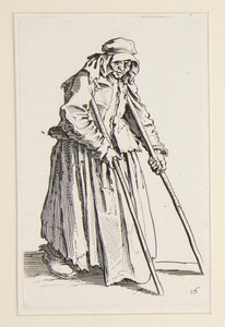 Mendiante aux béquilles, de Les Mendiants - Jacques Callot