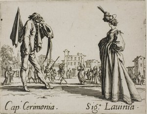 Cérémonie du capitaine - Lady Lavinia, planche 3 des Balli di Sfessania - Jacques Callot