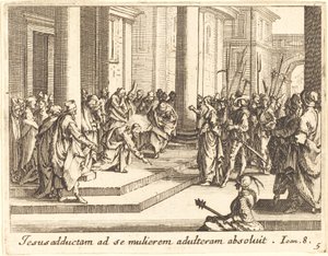 Le Christ et la femme adultère, 1635 - Jacques Callot