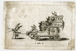 Combat à la barriere : un char ... (gravure)