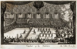 Combat a la barriere : le tournoi ... (gravure)