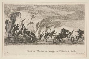 Combat à la Barrière, Entrée de Monsieur de Couvonge et de Monsieur de Chalabre - Jacques Callot
