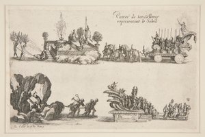 Combat à la Barrière, Entrée de son Altesse (Charles IV) représentant le Soleil - Jacques Callot