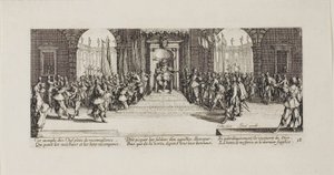 Distribution des récompenses, planche dix-huit de Les Misères de la guerre - Jacques Callot