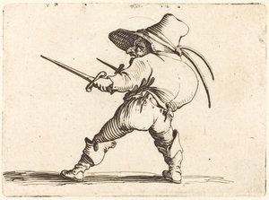 Duelliste avec épée et dague - Jacques Callot