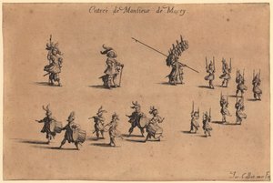 Gentilhomme en manteau bordé de fourrure, les mains jointes derrière le dos, planche 7 de la série « La Noblesse » - Jacques Callot