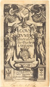Frontispice pour "Les Coutumes de Lorraine" - Jacques Callot