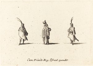 Dame en longue cape et deux messieurs - Jacques Callot