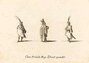 Dame en long manteau et deux gentilshommes - Jacques Callot