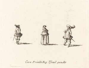 Dame aux bras croisés, et deux messieurs
