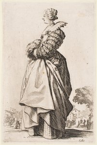 Dame avec un manchon, de la série « La Noblesse de Lorraine » - Jacques Callot