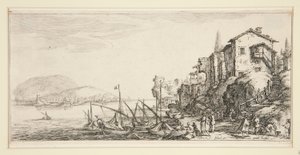 Le petit port, de Paysages pour Giovanni de Medici - Jacques Callot
