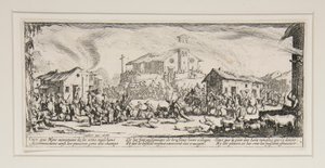 Les grandes misères de la guerre: No. 7 - Pillage et incendie d - Jacques Callot