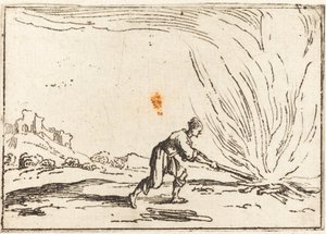 Homme assistant à un incendie - Jacques Callot