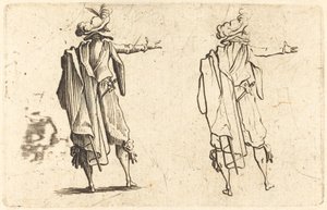 Homme Vu de Dos avec le Bras Droit Étendu