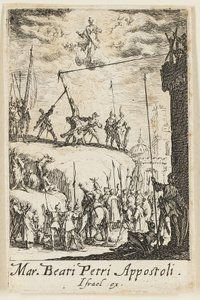 Martyre de saint Pierre, première planche des Martyres des Apôtres