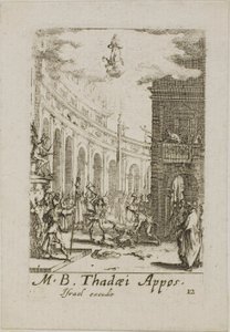 Martyre de saint Thaddée, planche douze des Martyres des Apôtres - Jacques Callot