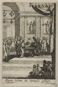 Marie présentant le Christ au Temple, extrait de La vie de la Vierge
