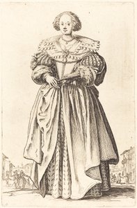 Noble femme avec éventail