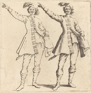 Officier, bras tendu, vue de face - Jacques Callot