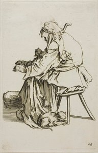 Vieille femme avec des chats, planche 25 de Les mendiants