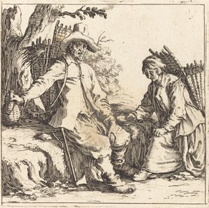 Couple de paysans au repos