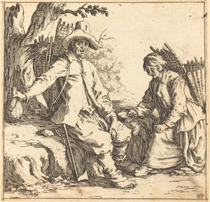 Couple de paysans au repos, c. 1621 - Jacques Callot