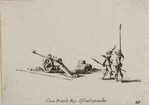 Préparation au Tir du Canon, planche dix de Les Exercices Militaires