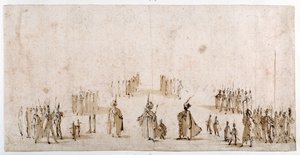 Esquisse pour la mise en scène de groupes de figures dans 