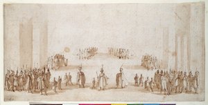 Esquisse pour la mise en scène de groupes de figures dans 