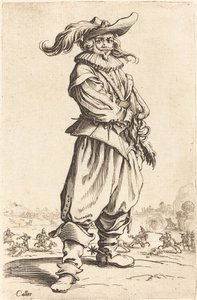 Soldat avec chapeau à plumes, vers 1620-1623 - Jacques Callot