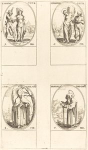 Sainte Agathe; Sainte Dorothée; Saint Romuald de Ravenne; Saint Paul, évêque de Verdun - Jacques Callot