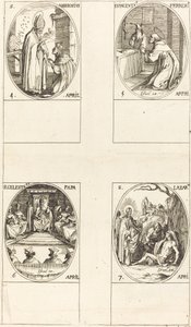 Saint Ambroise ; Saint Vincent Ferrier ; Saint Célestin ; Saint Lazare - Jacques Callot