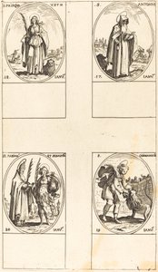 Saint Antoine ; Sainte Prisca ; Saint Germanicus ; Saints Fabien et Sébastien - Jacques Callot