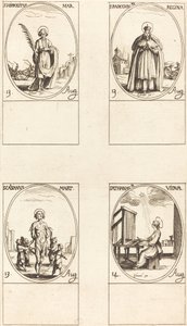 Saint Hippolyte, Sainte Radegonde, Reine, Saint Cassien, Sainte Athanasie - Jacques Callot
