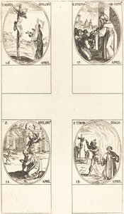 Sainte Maria Doloru; Saint Étienne, Abbé; Sainte Apolonie; Saint Timon - Jacques Callot