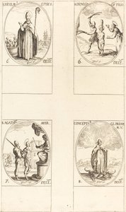 Saint Nicolas; Sainte Dionisie et son fils; Sainte Agathe; Conception de la Vierge - Jacques Callot