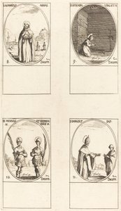 Saint Romaric ; Sainte Léocadie ; Saints Ménas et Hermogène ; Saint Damase - Jacques Callot