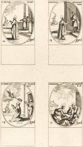 St. Victor; St. Justinus; Sts. Tiburtius et Valerianus; Sts. Basilissa et Anastasia - Jacques Callot