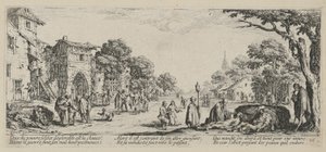 Mourants au bord de la route, planche 16 de la série « Misères de la guerre » - Jacques Callot