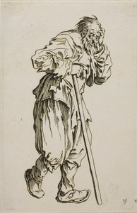 Le Mendiant avec des béquilles, planche seize de Les Mendiants - Jacques Callot