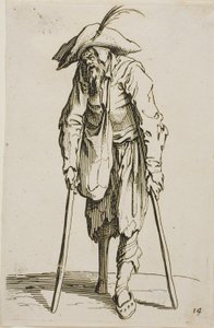 Le Mendiant à la jambe de bois, planche quatorze de Les Mendiants - Jacques Callot
