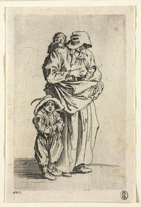 Les mendiants : Une mère et ses trois enfants - Jacques Callot