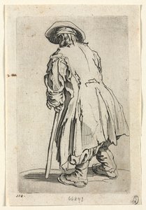 Les mendiants : Vieux mendiant sur une seule béquille, vers 1623