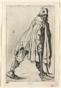 Les mendiants : Le mendiant en béquilles, portant un bonnet, vers 1623