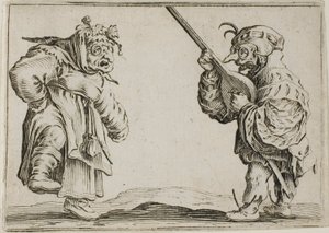 Les danseurs avec le luth, des Caprices - Jacques Callot