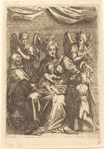 La Sainte Famille avec deux anges