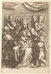 La Sainte Famille avec deux anges